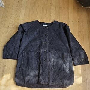 Steve Alan Buttonup 3/4 Sleeve Quilted Denim Coat Size P